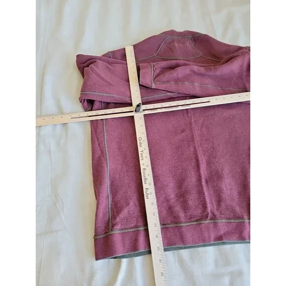 Tommy Bahama Mens XL 1/4 Zip Pullover Green Purple Reversible Logo Casual Solid - Picture 14 of 15